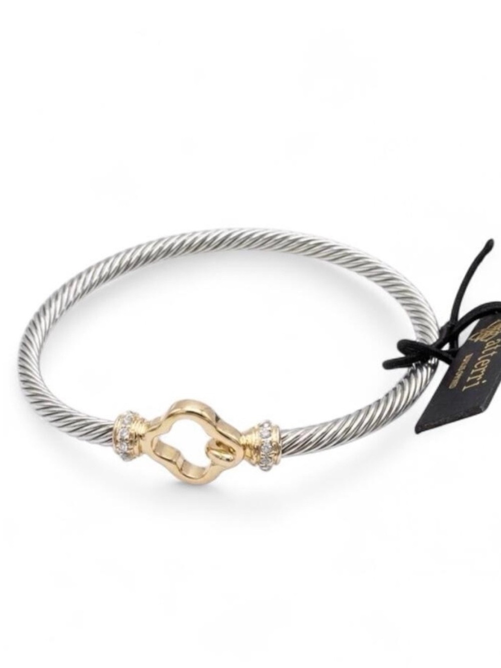 NWT Atterri Silver Cable Clover Bracelet